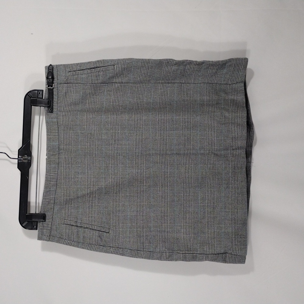 EUC LL bean womens pencil classic fit plaid lined gray skirt size 16 zip back